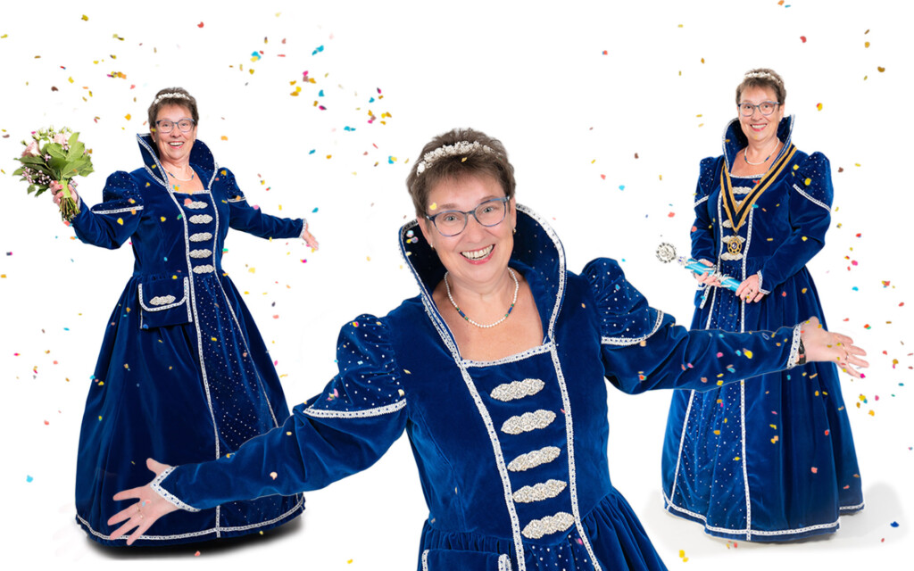 Karnevalsprinzessin mit Konfetti